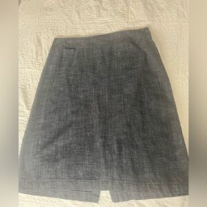 Eileen Fisher straight denim-feel linen skirt